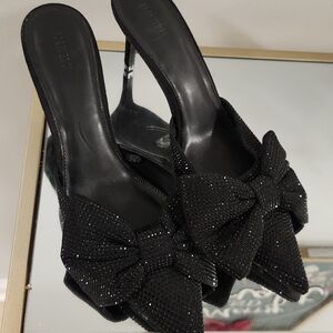 Forever 21 Black Bow Mules